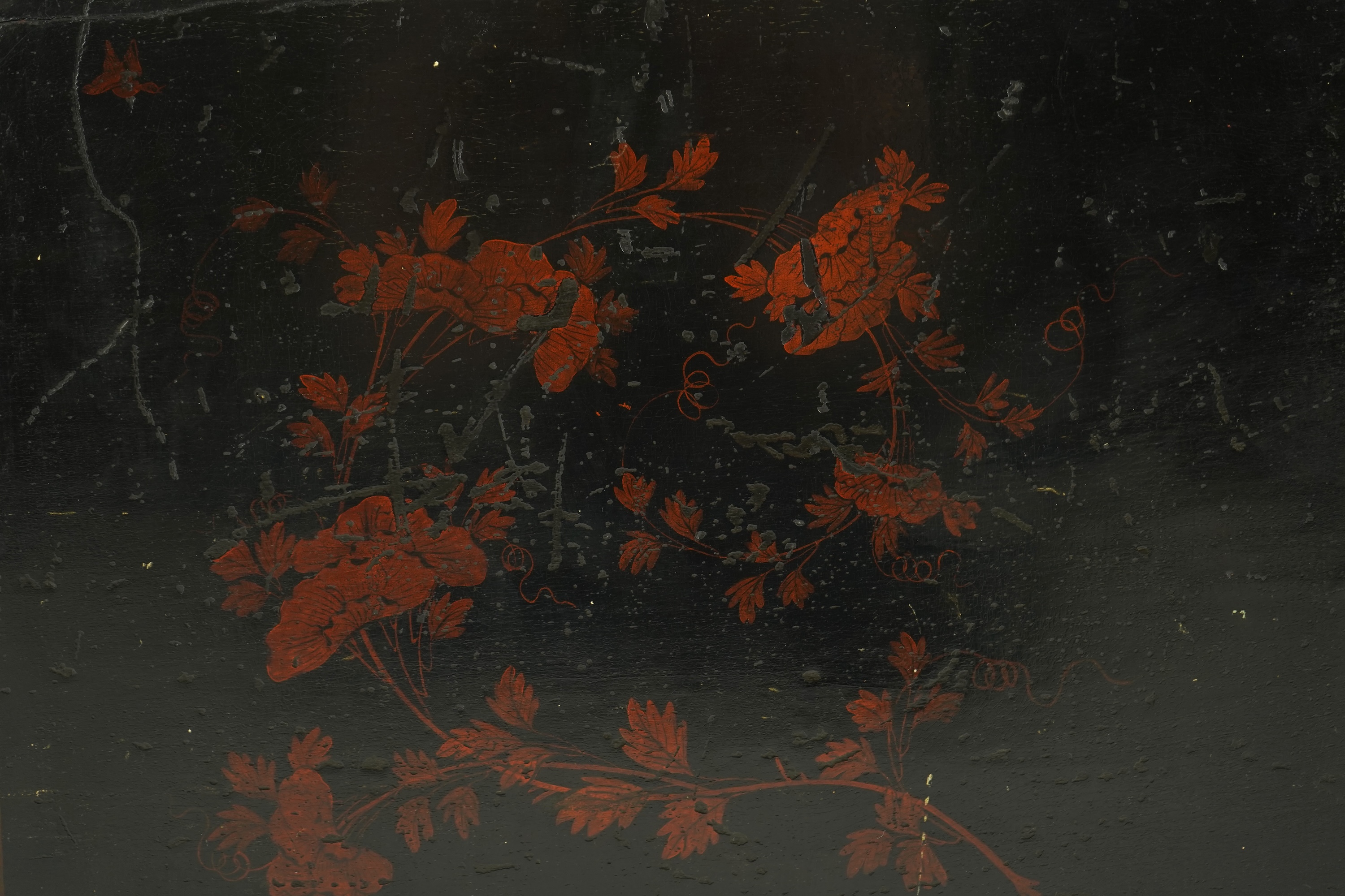 A George I black japanned table cabinet, c.1720